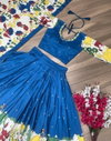 PC 388 Chent Crep With Kalamkari Print Lehenga With Choli Dupatta Wholesale Suppliers In Mumbai